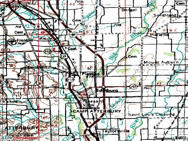 Zip code 46124 topographic map