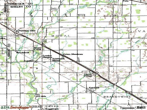 Zip code 46126 topographic map