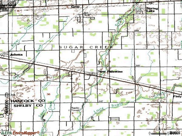 Zip code 46163 topographic map