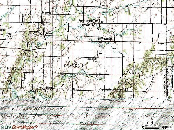 Zip code 46172 topographic map
