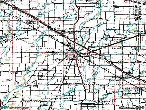 Zip code 46176 topographic map