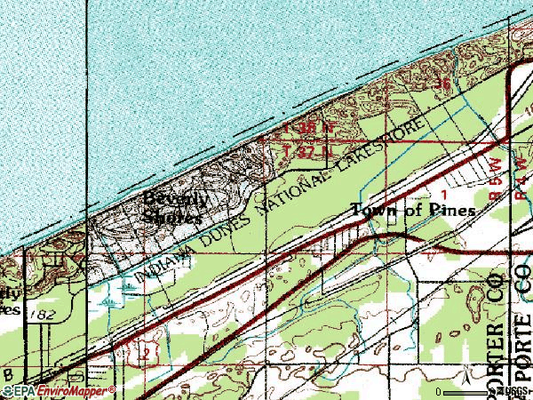 Zip code 46301 topographic map