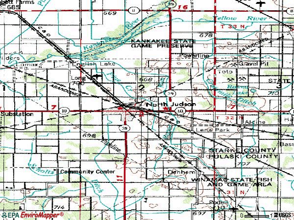 Zip code 46366 topographic map