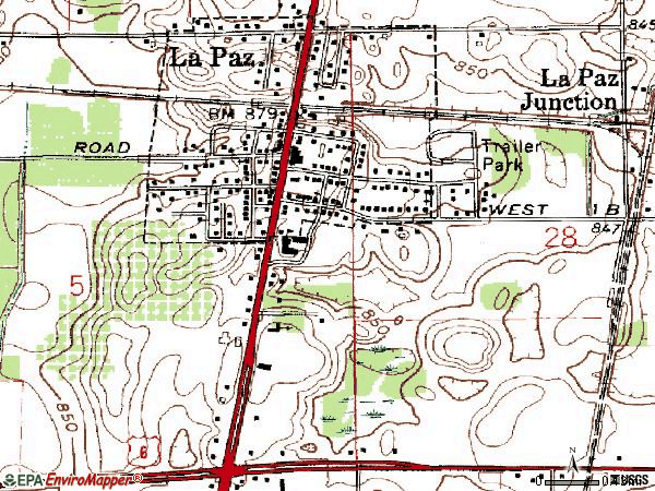 Zip code 46537 topographic map