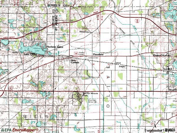 Zip code 46552 topographic map