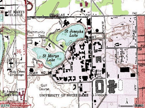 Zip code 46556 topographic map