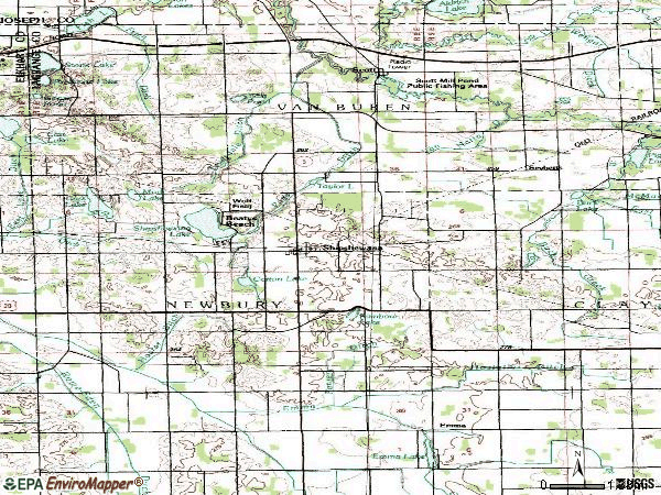 Zip code 46565 topographic map