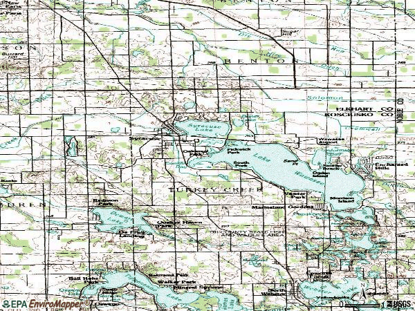 Zip code 46567 topographic map
