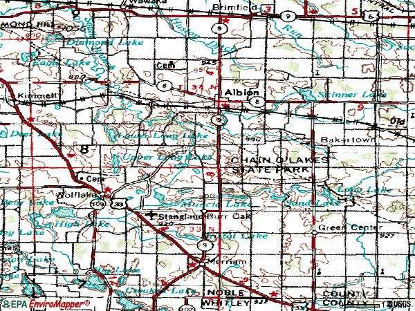 Zip code 46701 topographic map