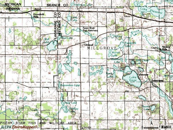 Zip code 46776 topographic map