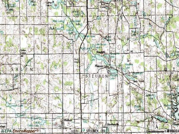 Zip code 46779 topographic map