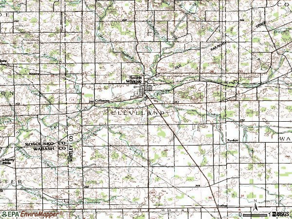 Zip code 46787 topographic map