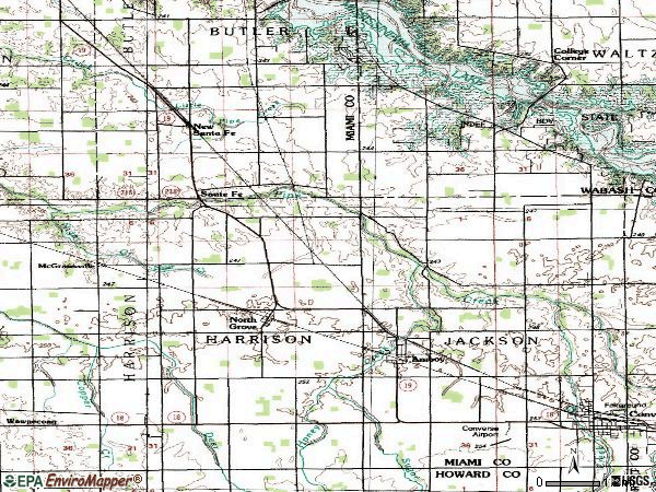 Zip code 46911 topographic map