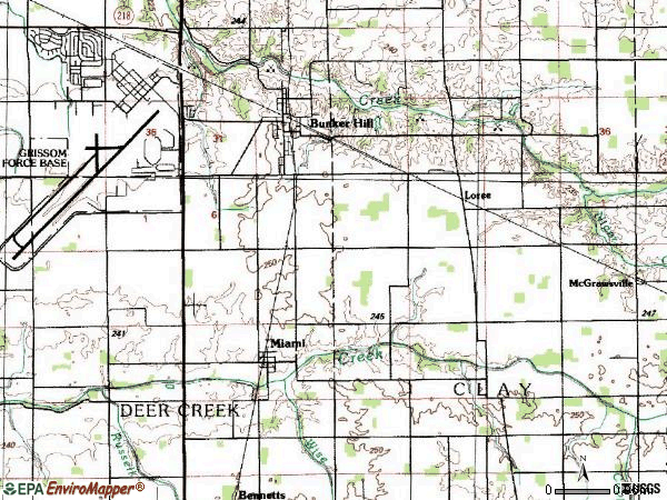 Zip code 46914 topographic map