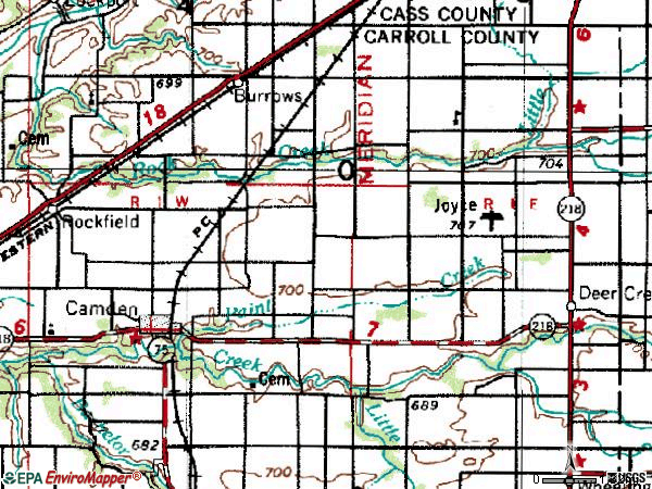 Zip code 46917 topographic map