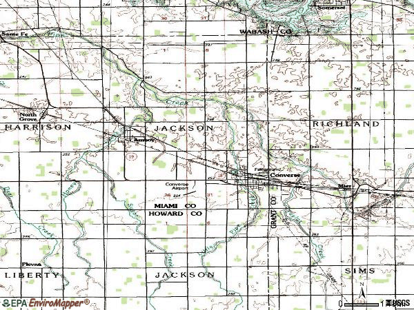 Zip code 46919 topographic map