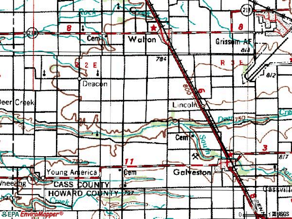 Zip code 46932 topographic map
