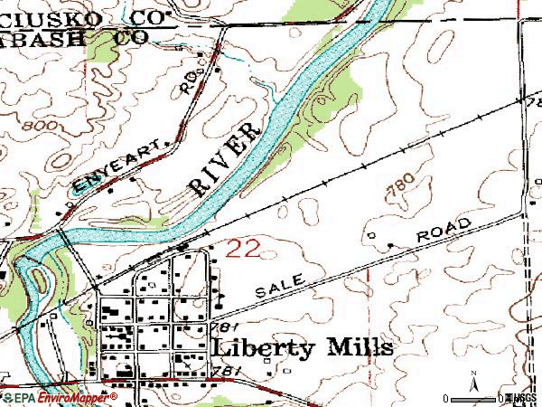 Zip code 46946 topographic map
