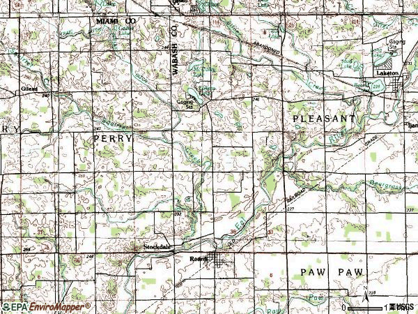 Zip code 46974 topographic map