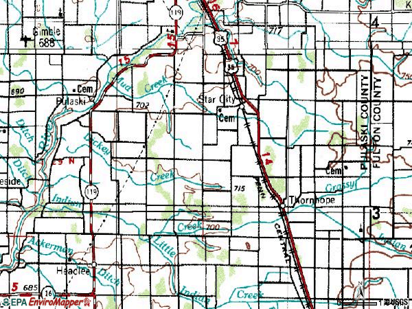 Zip code 46985 topographic map
