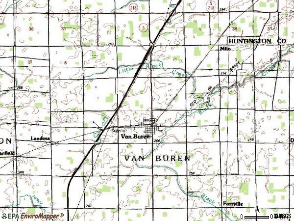 Zip code 46991 topographic map