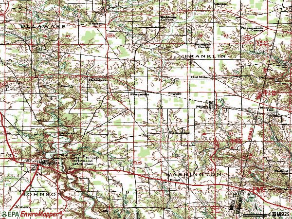 Zip code 47031 topographic map