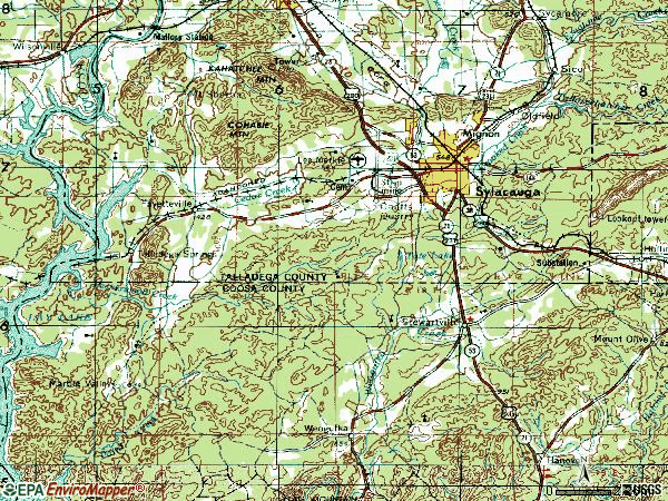 Zip code 35151 topographic map