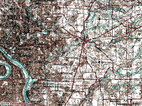 Zip code 47112 topographic map