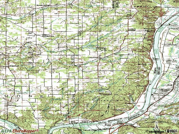 Zip code 47117 topographic map