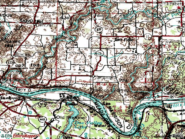 Zip code 47135 topographic map