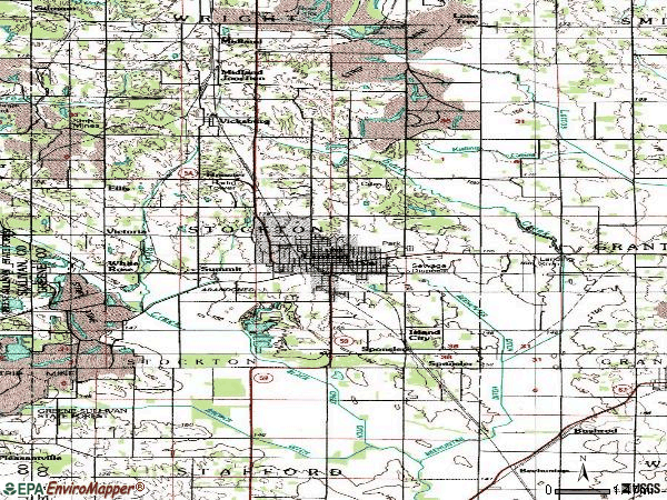 Zip code 47441 topographic map
