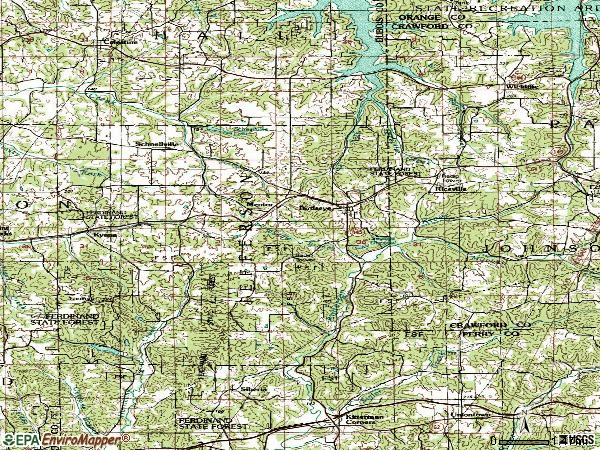 Zip code 47513 topographic map