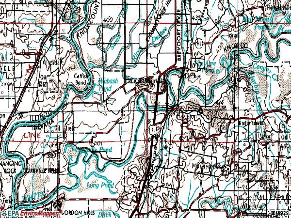 Zip code 47524 topographic map