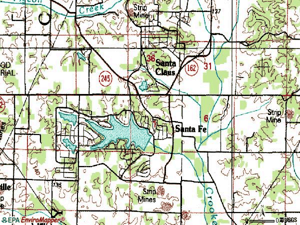 Zip code 47579 topographic map