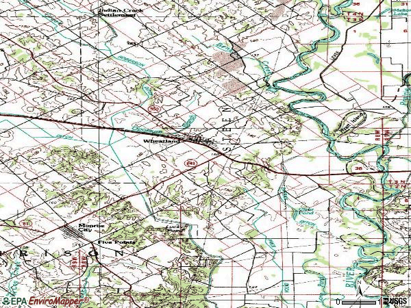 Zip code 47597 topographic map