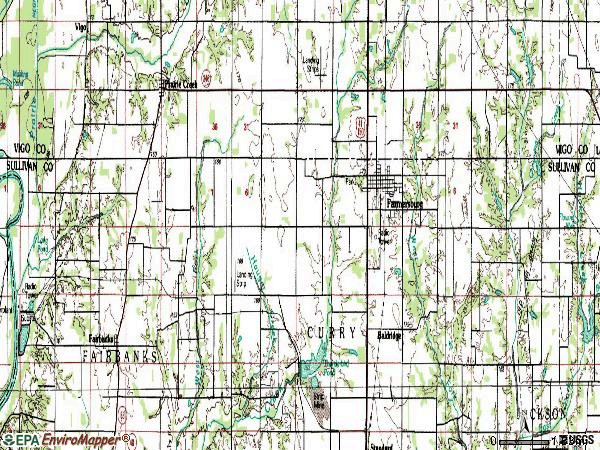 Zip code 47850 topographic map