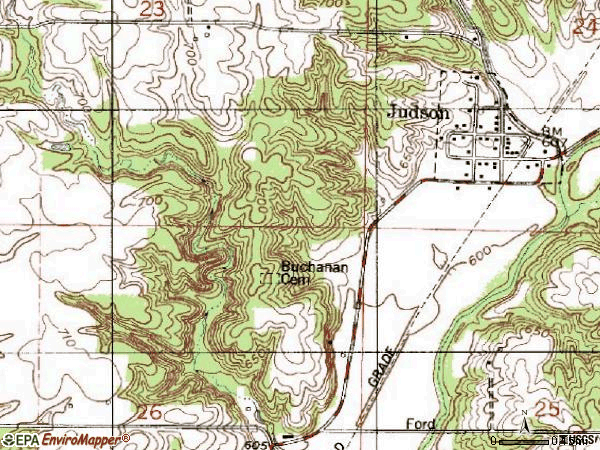 Zip code 47856 topographic map