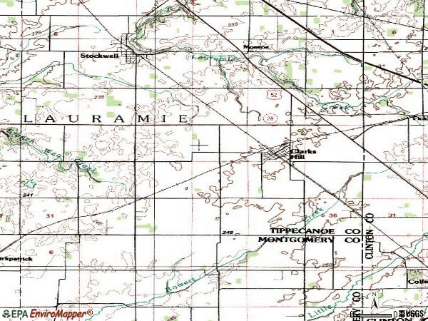Zip code 47930 topographic map