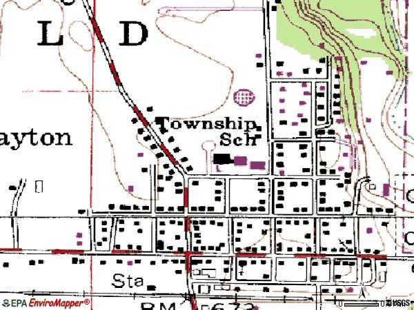 Zip code 47941 topographic map