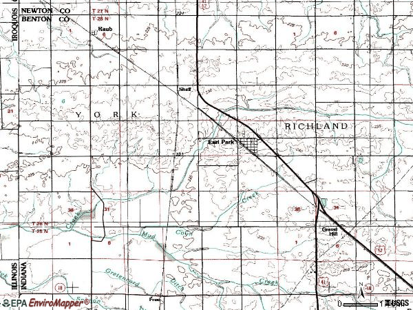 Zip code 47942 topographic map