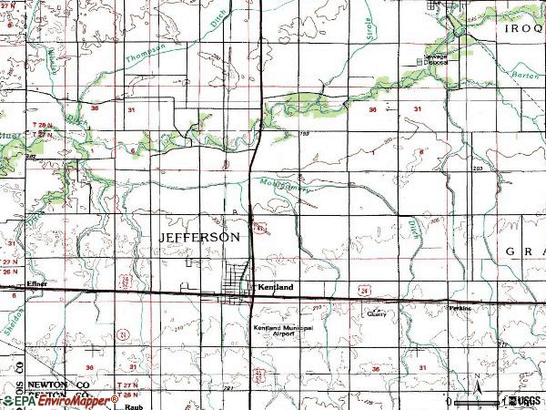Zip code 47951 topographic map