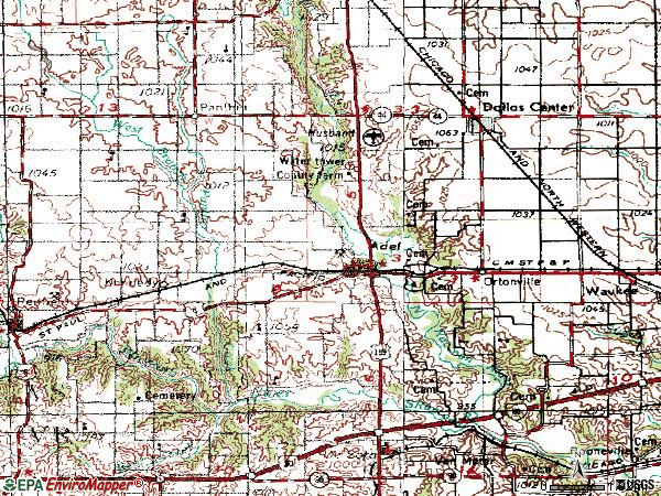 Zip code 50003 topographic map