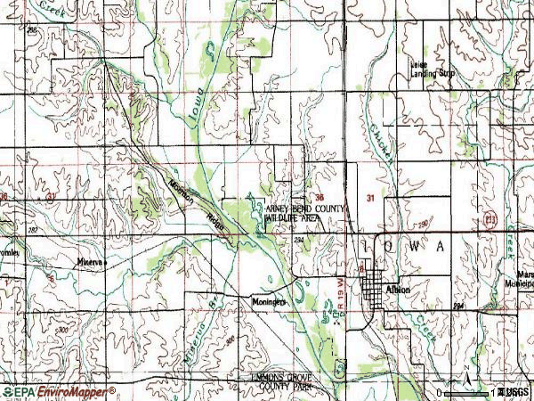 Zip code 50005 topographic map