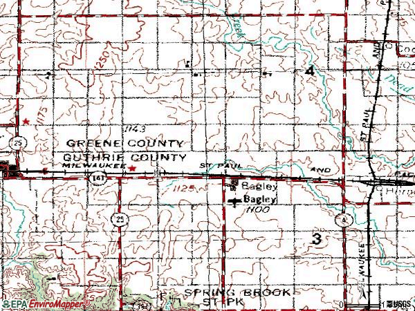 Zip code 50026 topographic map