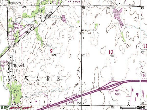 Zip code 50032 topographic map