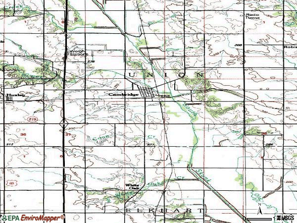 Zip code 50046 topographic map