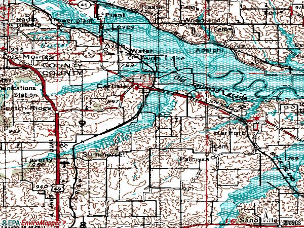 Zip code 50047 topographic map