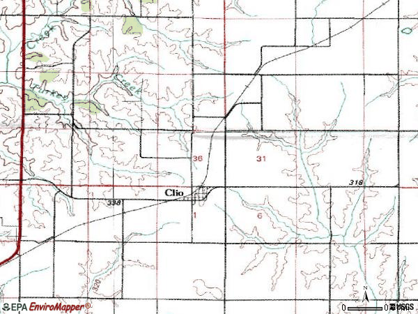 Zip code 50052 topographic map