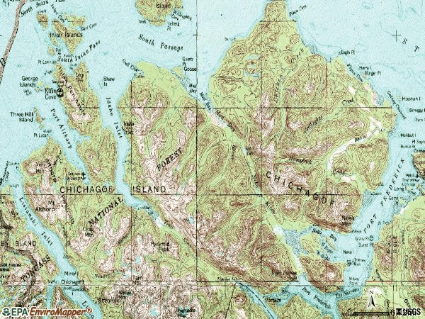 Zip code 99825 topographic map