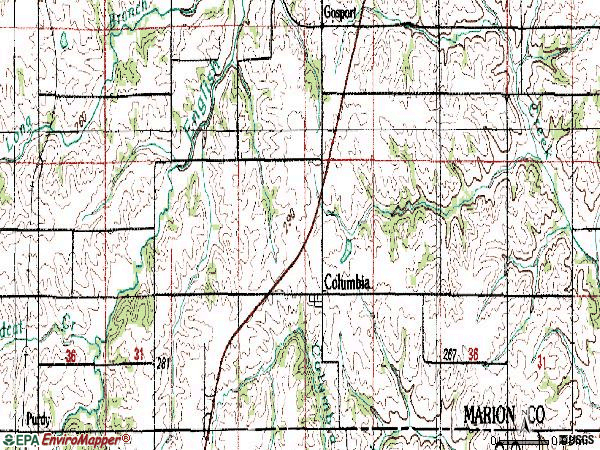 Zip code 50057 topographic map